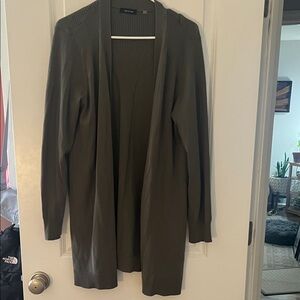 Khaki Green Cardigan Sweater